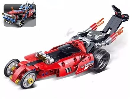 Speed Racer Pullback Building Blocks – Flames Wind-Wheel Go-Kart Toy