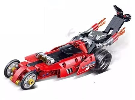 Speed Racer Pullback Building Blocks – Flames Wind-Wheel Go-Kart Toy