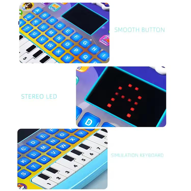 Kid Educational Computer with Piano/Tablet Toddler Learning Pad Interactive Toy with Screen -Educational Toys Fun Gifts -Music/Piano/ABC/Numbers/Words/Spell/Animals - for Boys & Girls 3+