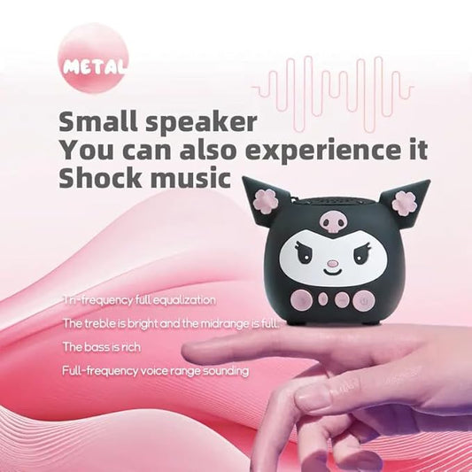 Kuromi Portable Bluetooth Speaker 3W Output | Wireless Mini Speaker with Memory Card Support | 800mAh Battery, 60Hz-23KHz Frequency | Compact & Portable Music Speaker (Black)