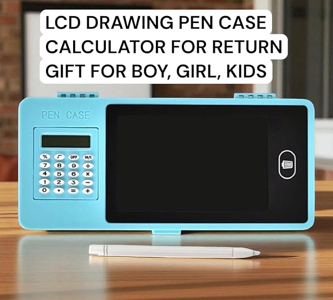LCD Screen Pencil Box with Calculator (Assorted Colours)