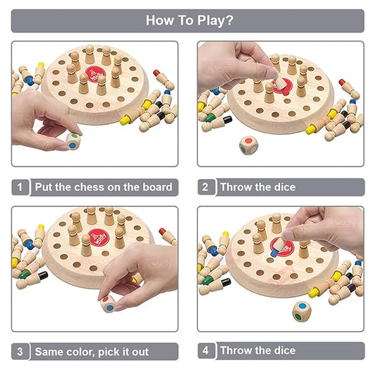 Wooden Memory Chess Colour Matching Game