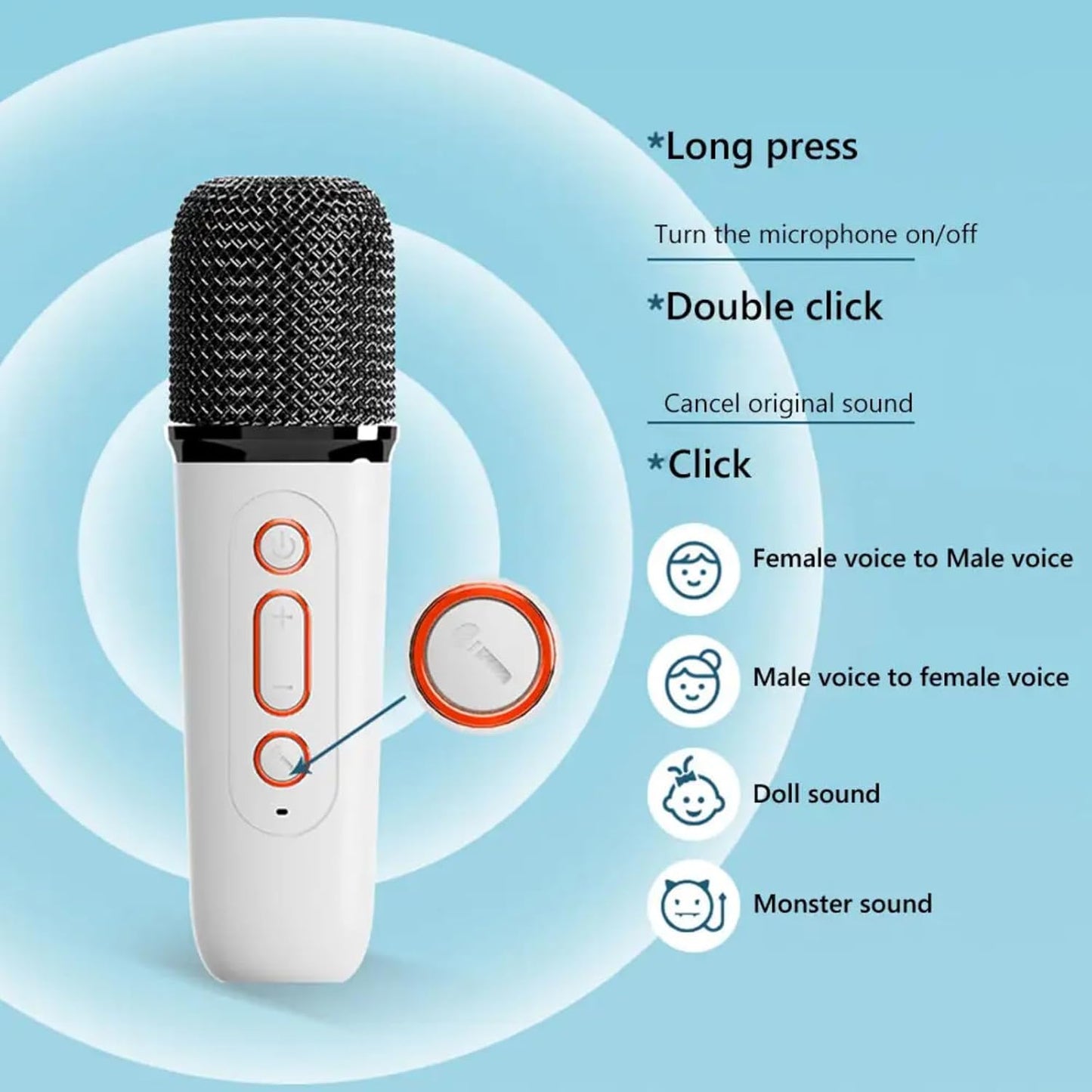 Party Pop Karaoke Bluetooth Speaker with 1 Mic