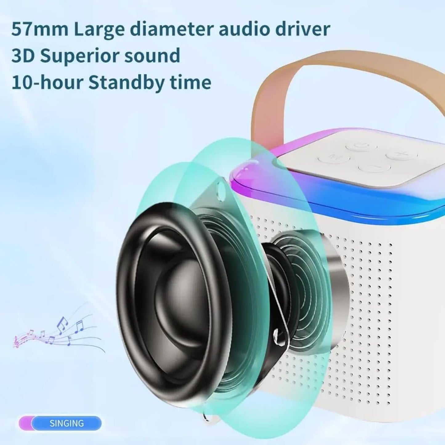 Party Pop Karaoke Bluetooth Speaker with 1 Mic