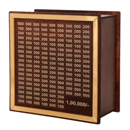 Wooden Piggy Bank – Carved Coin Box for Kids & Adults with Number Lock
