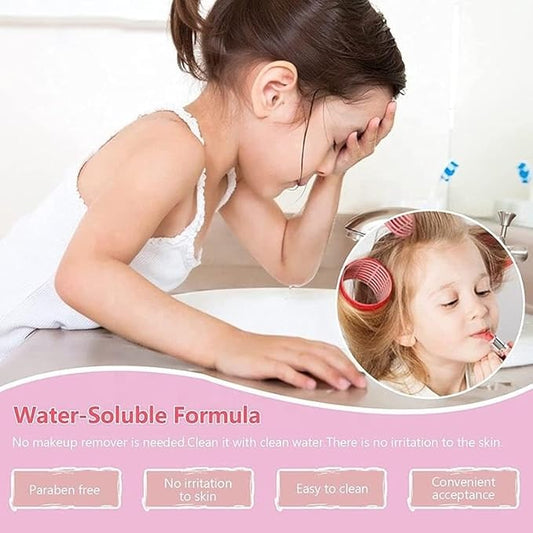 Cosmetic Kids Makeup Kit for Girls Kids Play Washable Makeup Set Mirror Lip Gloss Nail Paint Eye Shadow Palette with Brush for Girls