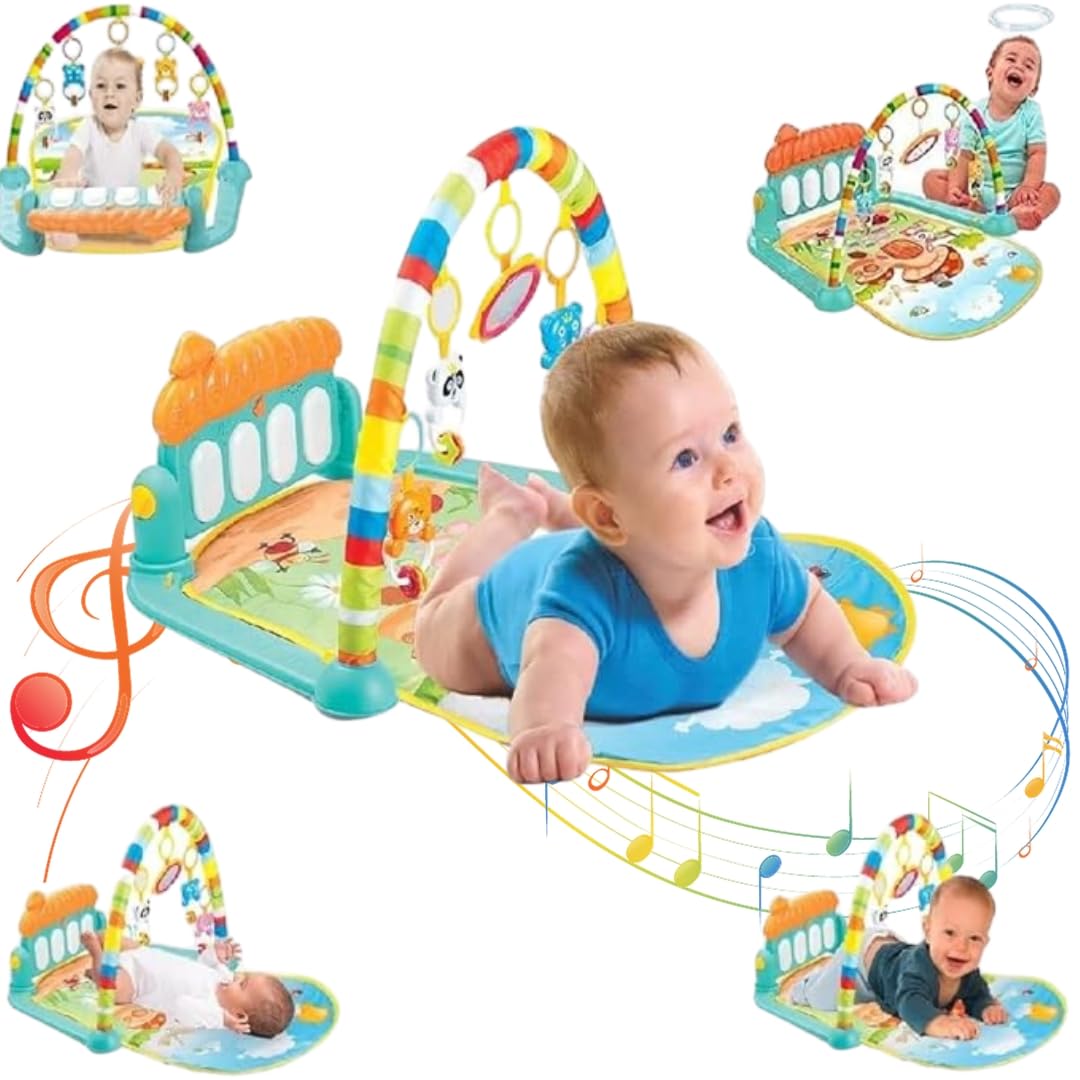 Baby Musical Play Gym with Piano & Hanging Toys – 0 to 12 Months Activity Mat