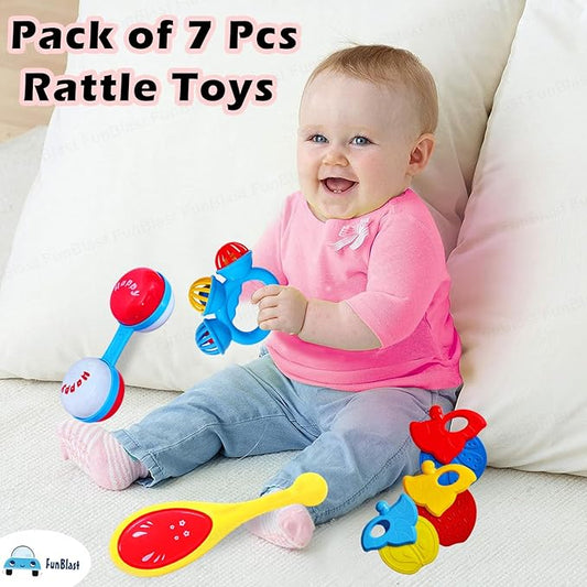 Rattles for Babies – Pack of 7 Pcs Rattle Toys| Sound Rattle Toys| For +3 Months Babies