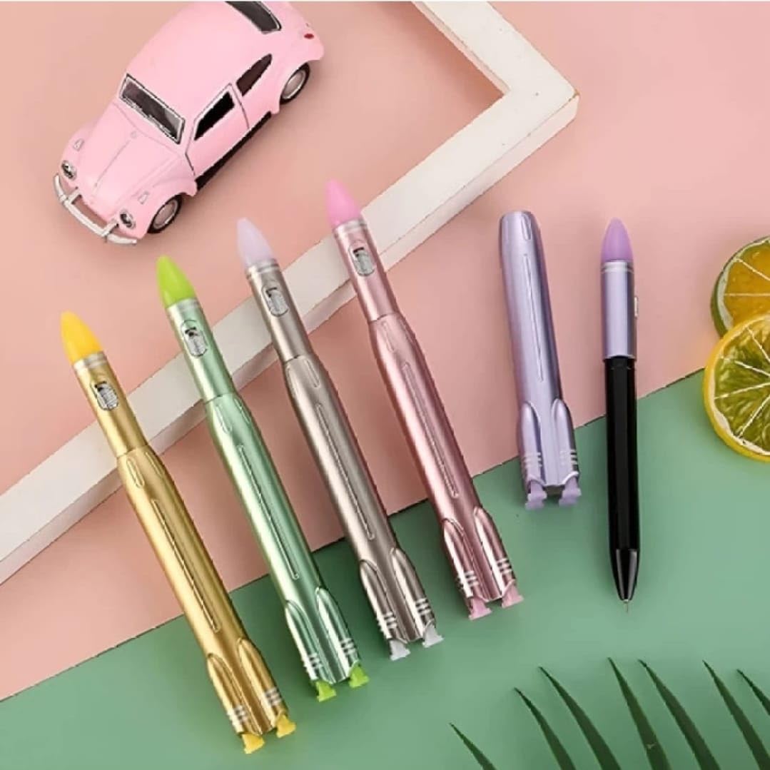 LED Rocket Shape Light Ball Pen – Pack of 1 (Assorted Colors)