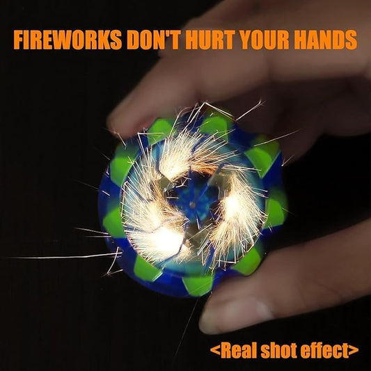 Fireworks Spinning Tops with Spark Effects, Battling Top Burst Gyros Toy (Pack of 1) (Assorted Colours)