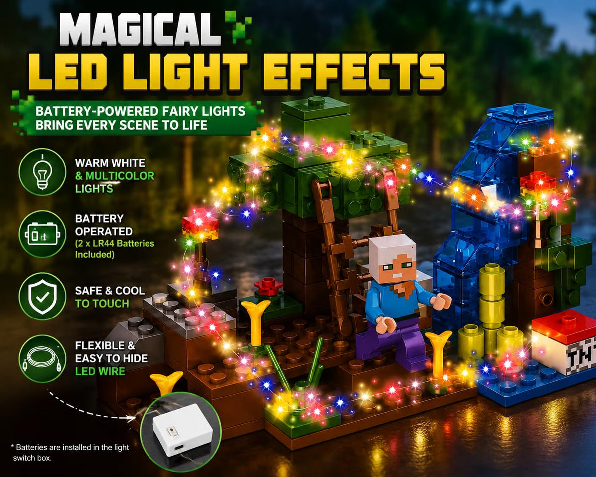 Adventure Building Blocks Set with LED Lights, (132+ PCS)