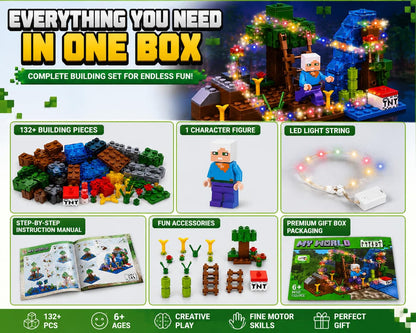Adventure Building Blocks Set with LED Lights, (132+ PCS)