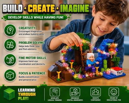 Adventure Building Blocks Set with LED Lights, (132+ PCS)