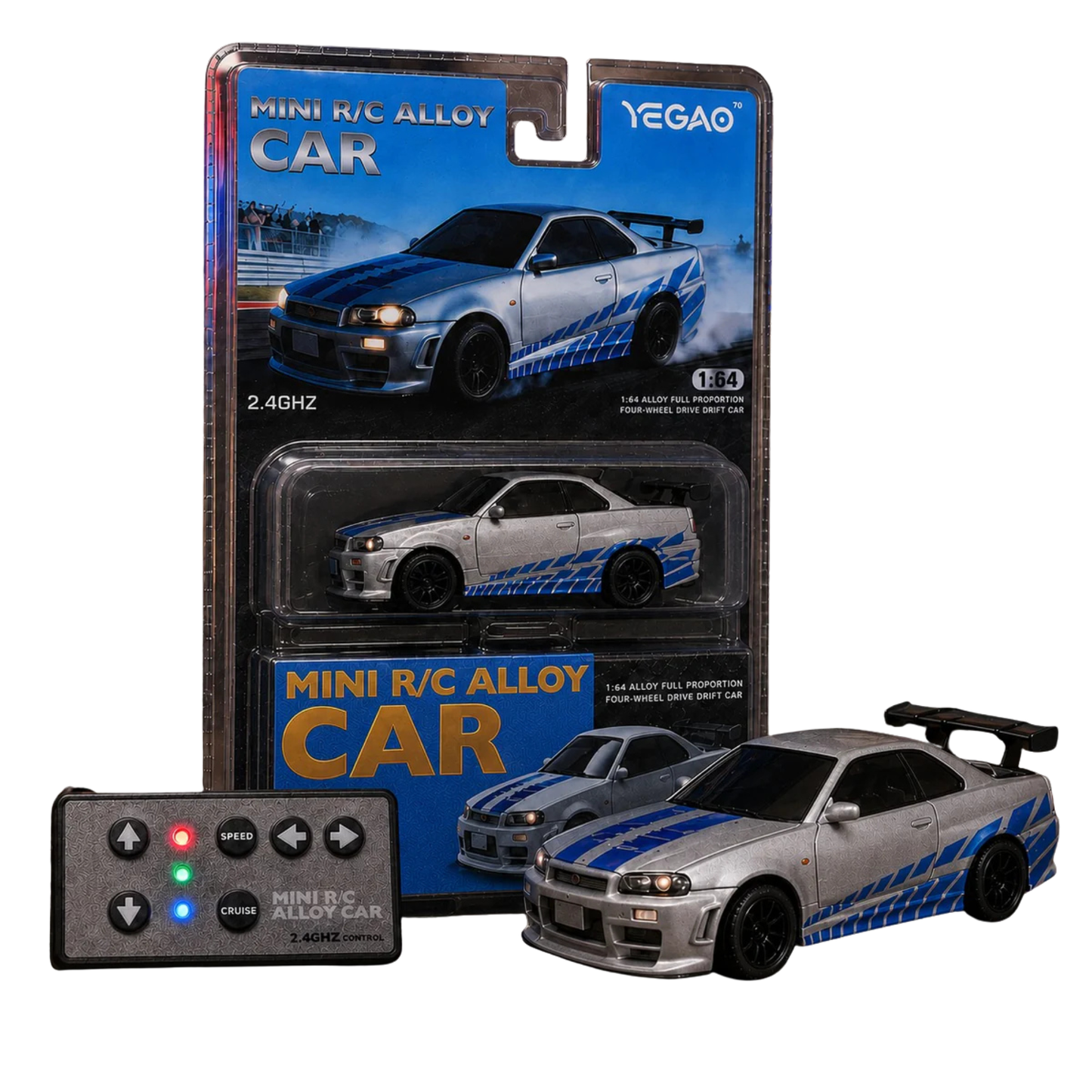 Yegao - Mini RC Alloy Sports Car 1:64 Scale – 2.4GHz Remote Control Drift Car