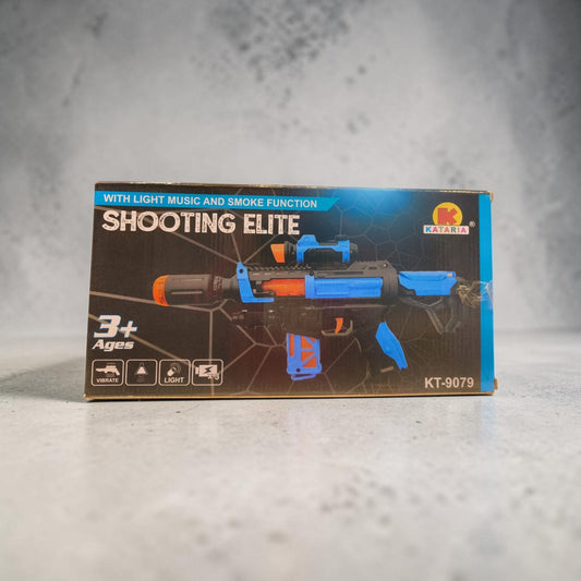 Shooting Elite Toy Gun with Light, Music & Smoke Effect, Vibrating Action