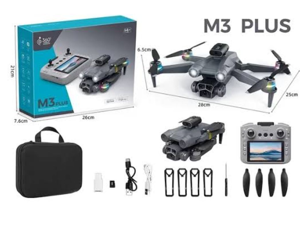 M3 Plus Foldable RC Drone with Camera, Screen Remote Controller