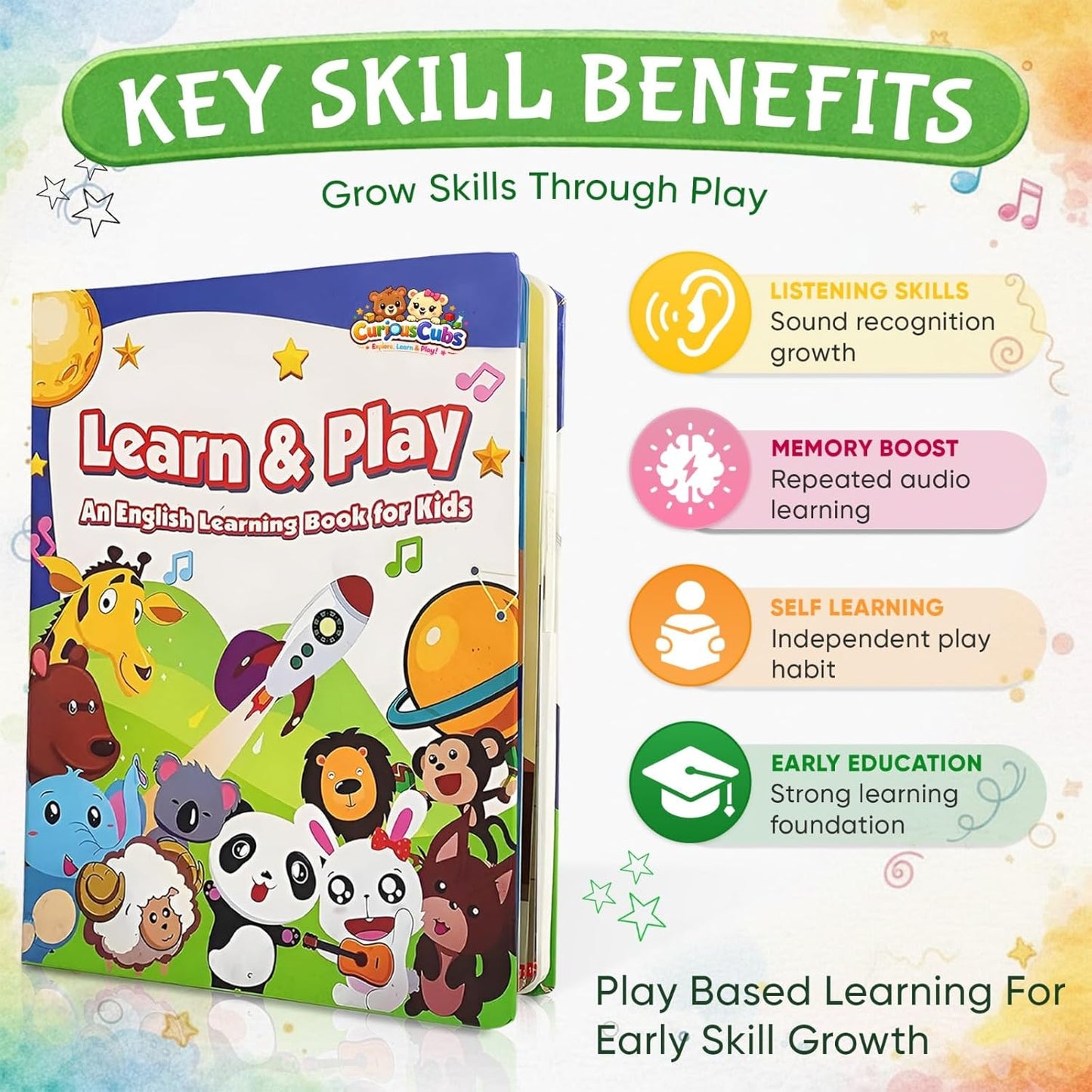 12-in-1 Interactive Musical Learning Book for Kids (1–5 Years)