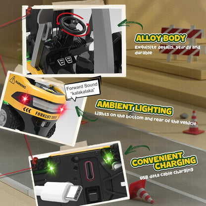 Title Qnik® 1:64 RC Forklift Truck – 2.4GHz Remote & App Control Engineering Vehicle with Working Fork