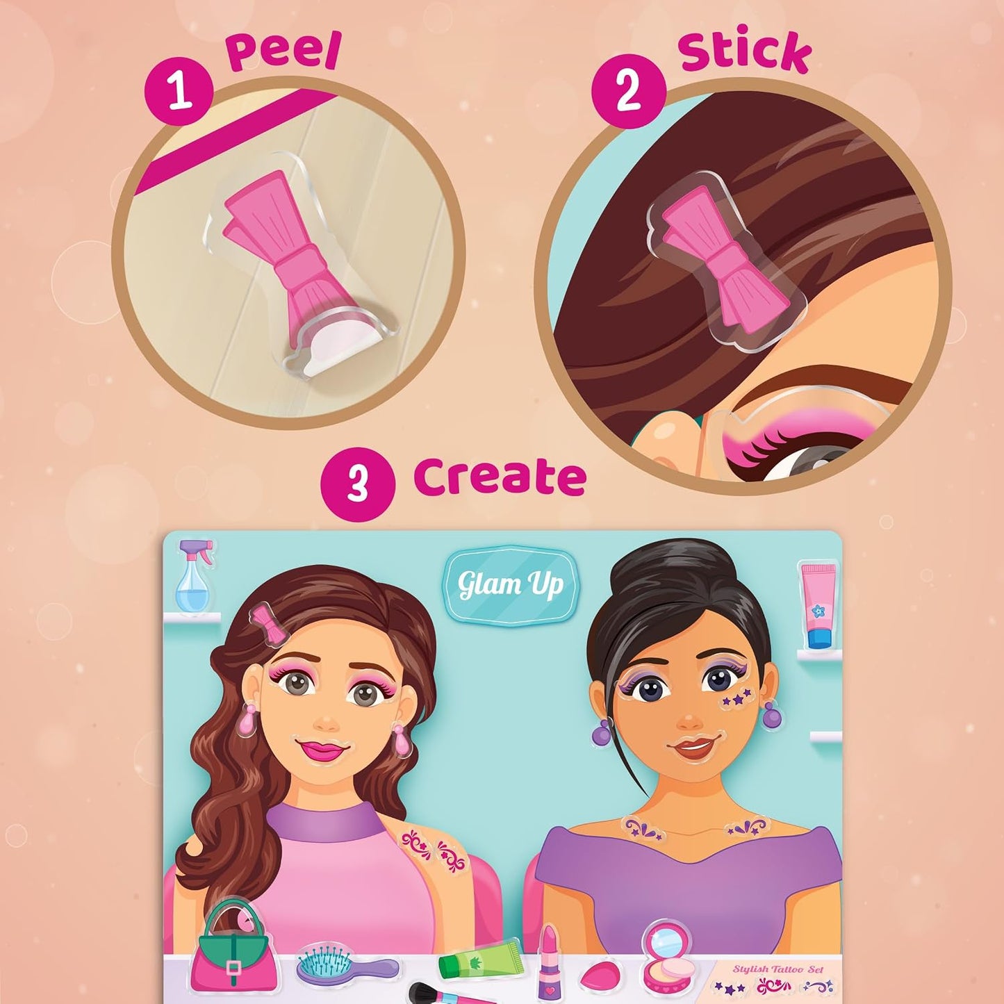 Reusable Sticker Hair & Makeup - perfect travel activity