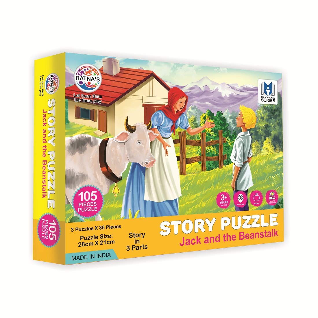 Story Jigsaw Puzzle Jack & The Beanstalk 105 Pieces Puzzle(35 Pieces x 3 Puzzles)