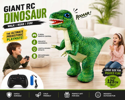 Remote Control Inflatable Dinosaur Toy for Kids | Giant Walking RC Dinosaur with Light & Sound | Rechargeable Battery Operated Dino Toy |