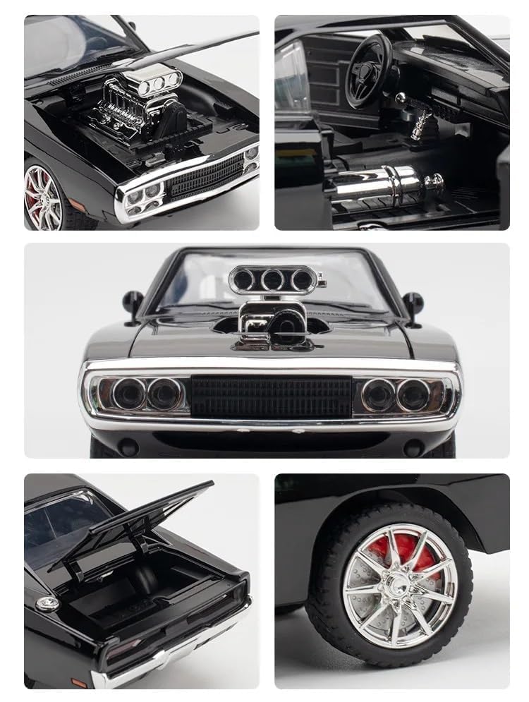 1:24 scale Classic Muscle Car Die-Cast Model – Black Edition