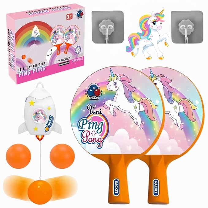Hanging Table Tennis Trainer for Kids|Indoor Self Training Portable Ping Pong Set.
