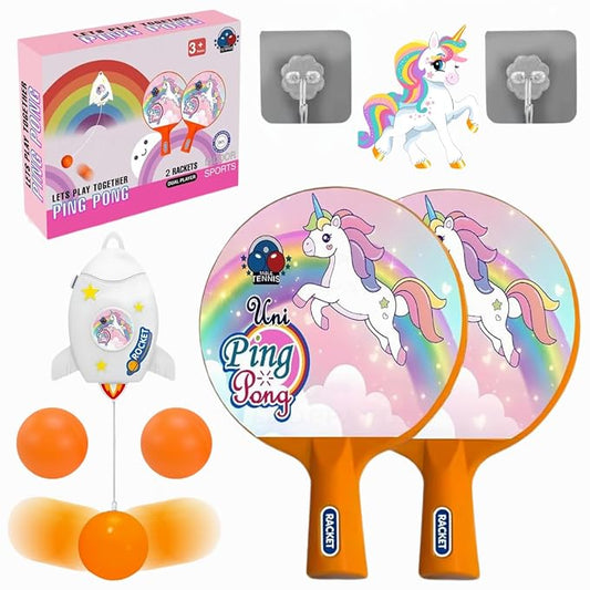 Hanging Table Tennis Trainer for Kids|Indoor Self Training Portable Ping Pong Set.