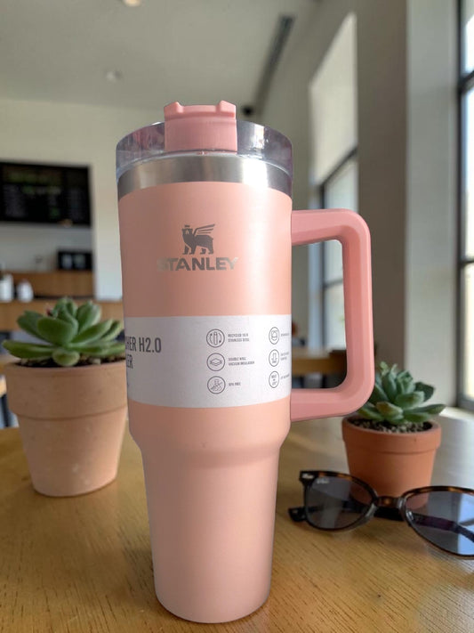 Plain Pink  Quencher Tumbler – Insulated Travel Mug with Handle- 1200 ML
