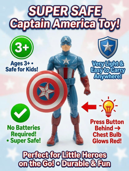 Captain Hero Light-Up Action Figure with Shield | Superhero Toy for Kids Ages 3+