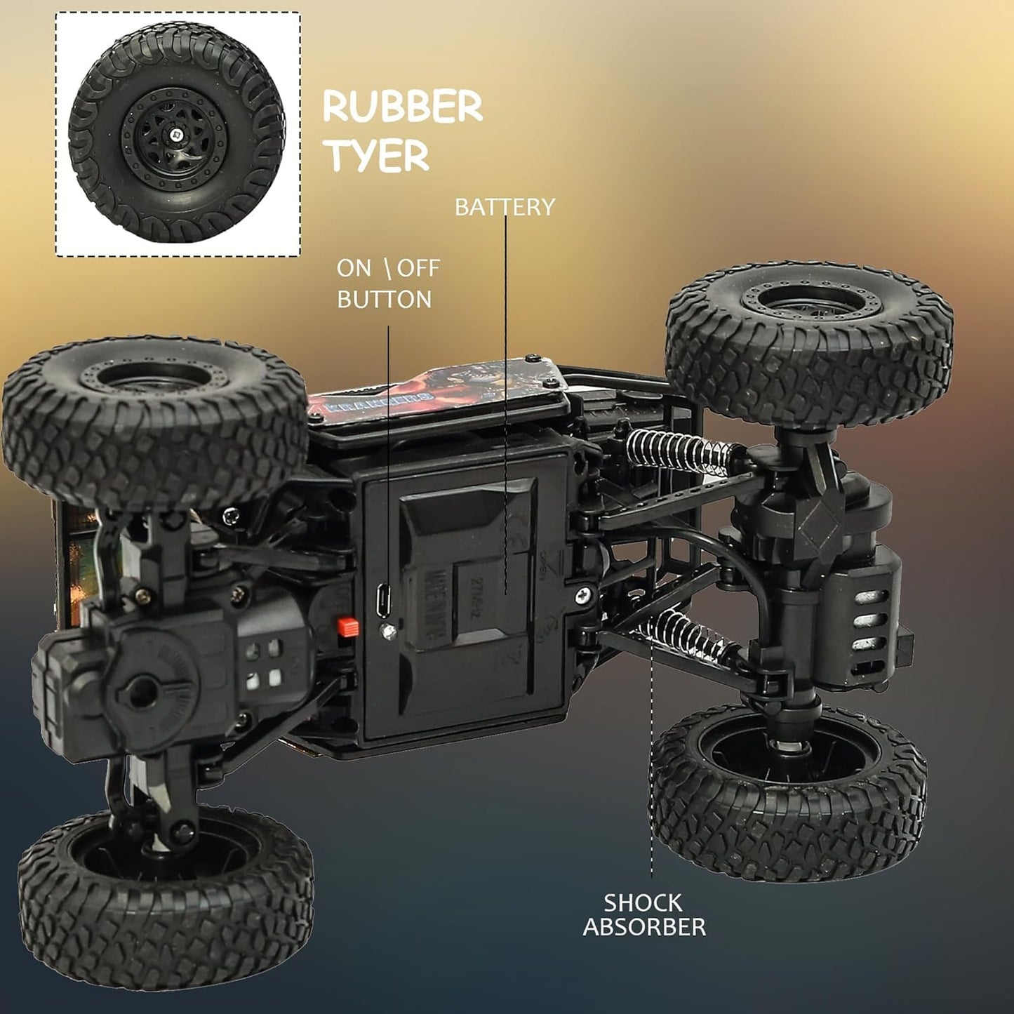 Rock Crawler RC Car- 1.18 Scale - With Smoke effect