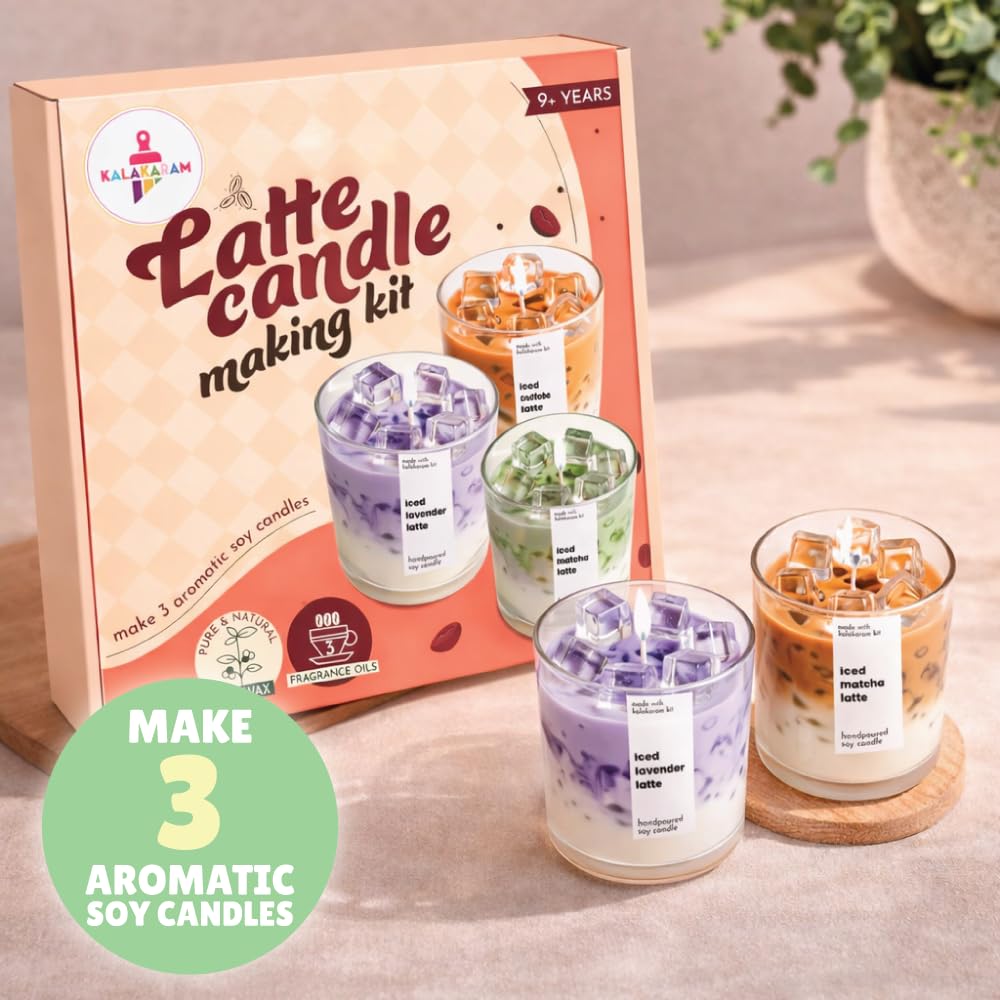 Latte Candle Making Kit | Make 3 Aromatic Candles with Natural Soy Wax