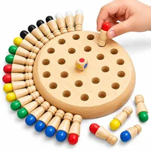 Wooden Colour Memory Chess Game for Kids|Wooden Memory Match Stick Chess Board Game.