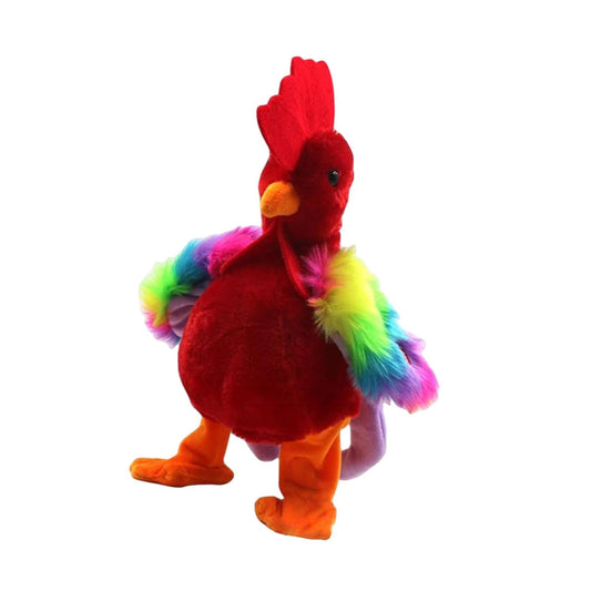 Squawking Chicken Stuffed Animal Plush Toy for Children - Red