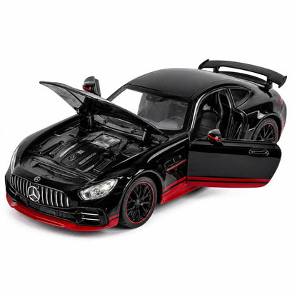 Mercedes-AMG GT Die-Cast Model Car – Black and Red Edition