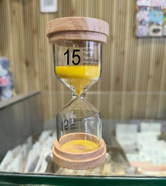 15 MInutes Wooden Base Sand Timer (Yellow)
