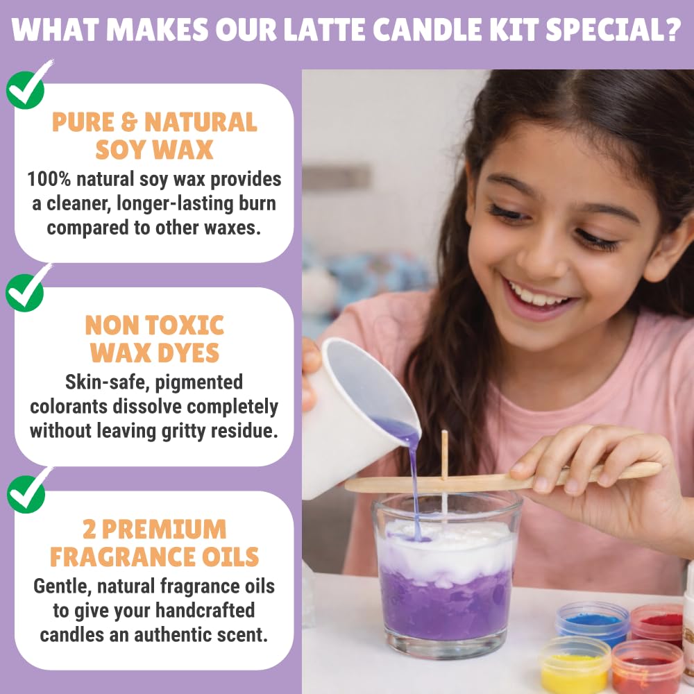 Latte Candle Making Kit | Make 3 Aromatic Candles with Natural Soy Wax