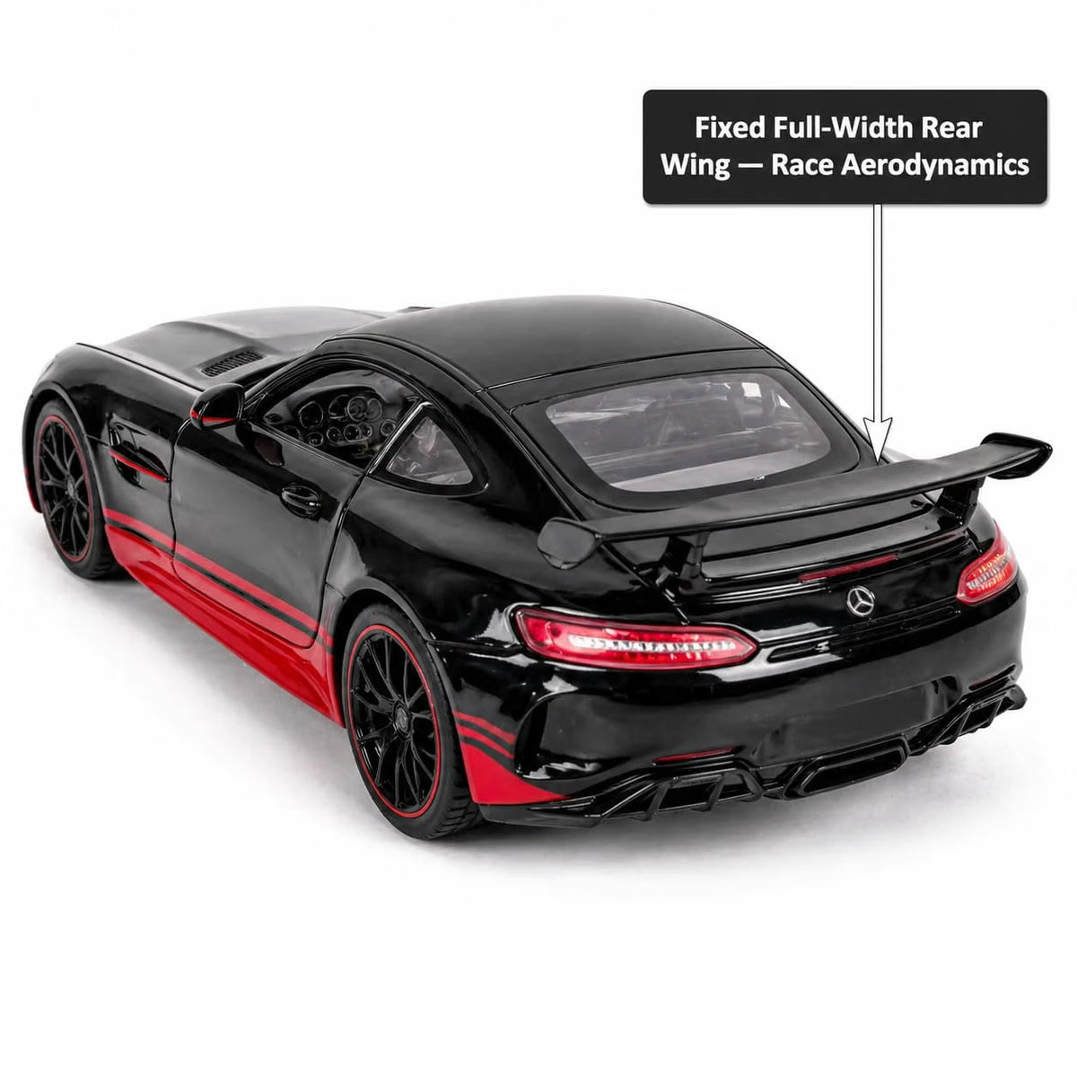 Mercedes-AMG GT Die-Cast Model Car – Black and Red Edition