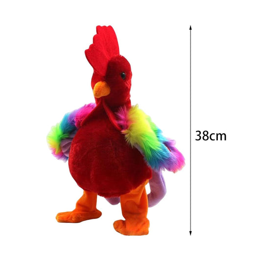Squawking Chicken Stuffed Animal Plush Toy for Children - Red