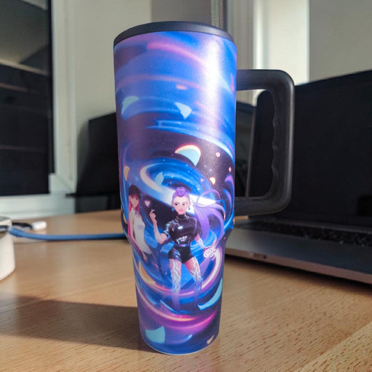 K Pop Demon Hunters Cyber Galaxy Anime Insulated Tumbler with Handle – 1200 ML