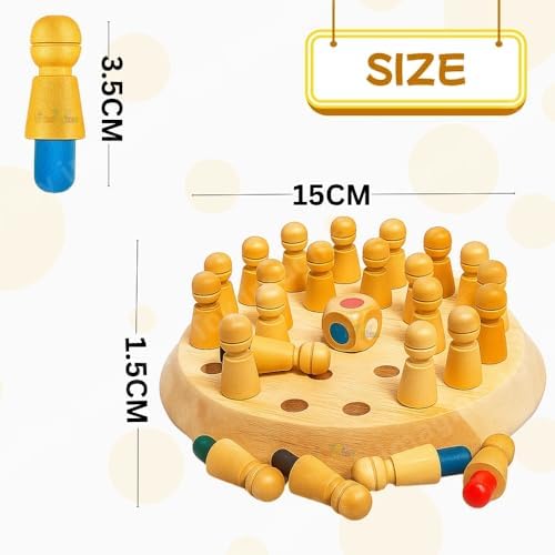 Wooden Colour Memory Chess Game for Kids|Wooden Memory Match Stick Chess Board Game.