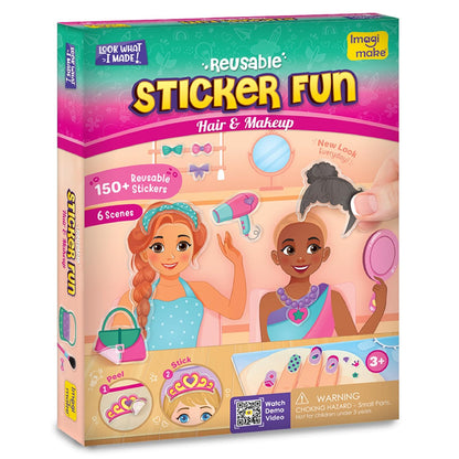 Reusable Sticker Hair & Makeup | Pretend Play for Girls | DIY