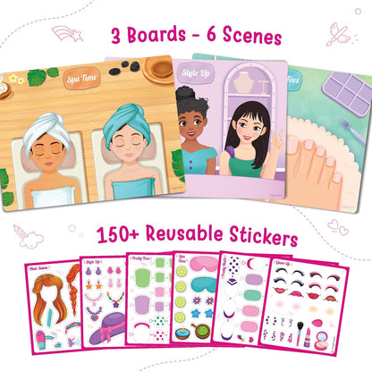 Reusable Sticker Hair & Makeup | Pretend Play for Girls | DIY