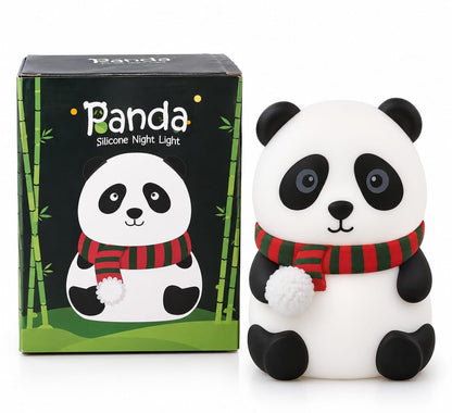 Panda Night Lamp with USB Rechargeable Touch Control - White and Black