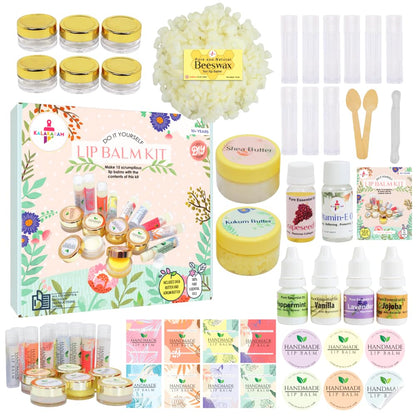 DIY Lip Balm Making Kit - Make 15 Lip Balms with Shea & Kukum Butter