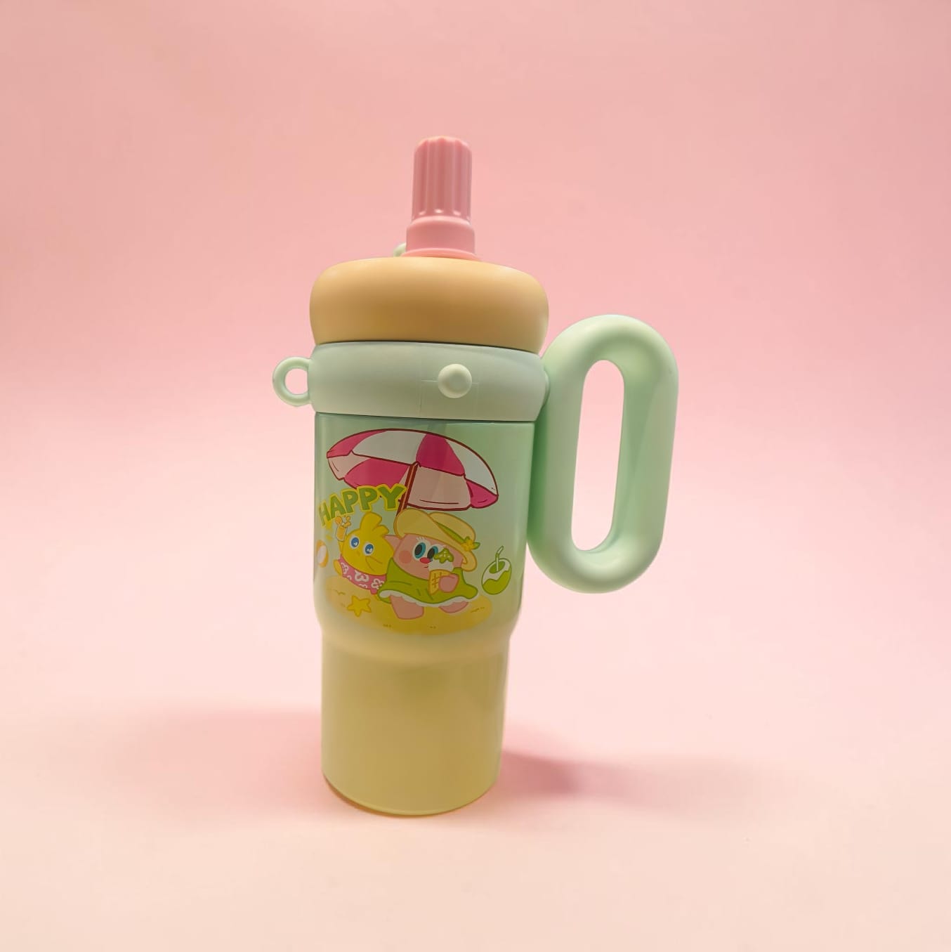 Happy Beach Kids Sipper Tumbler with Handle & Straw – Pastel Edition