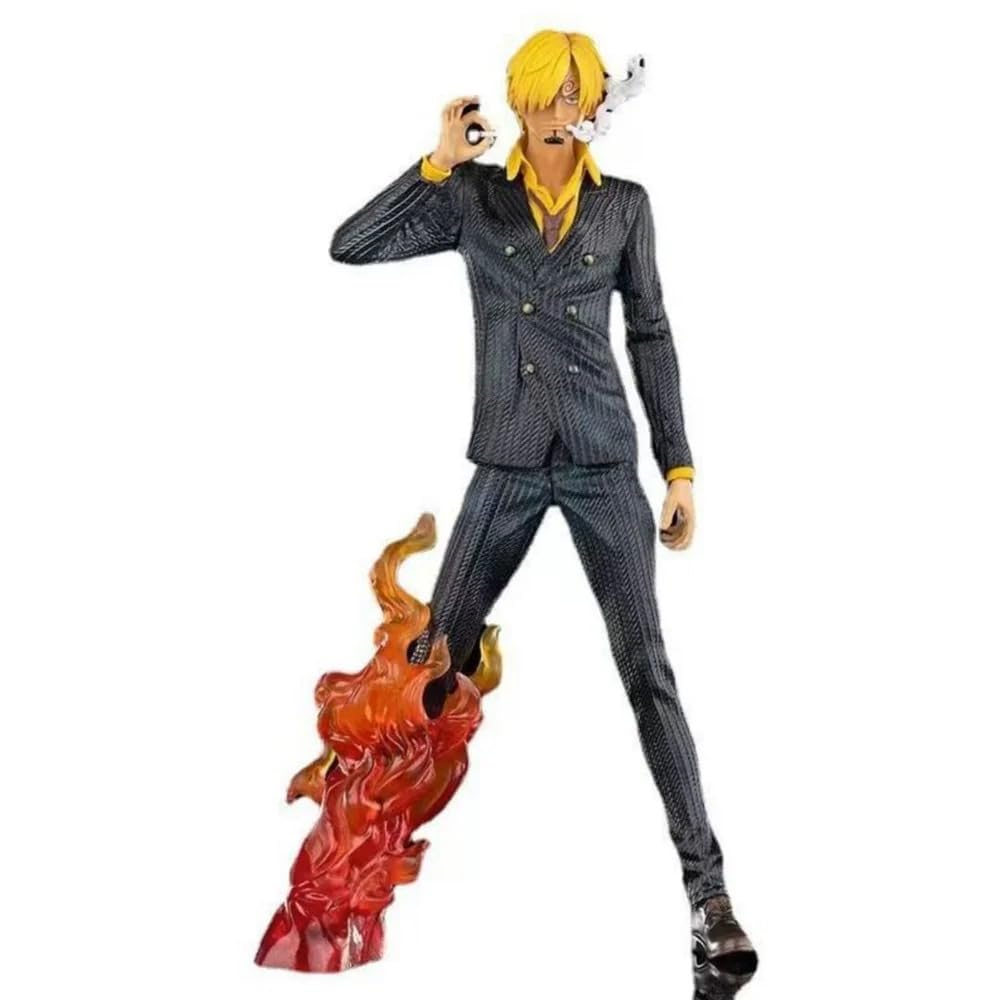 Sanji Black Suit Action Figure with Flame Kick Pose - 30 CM