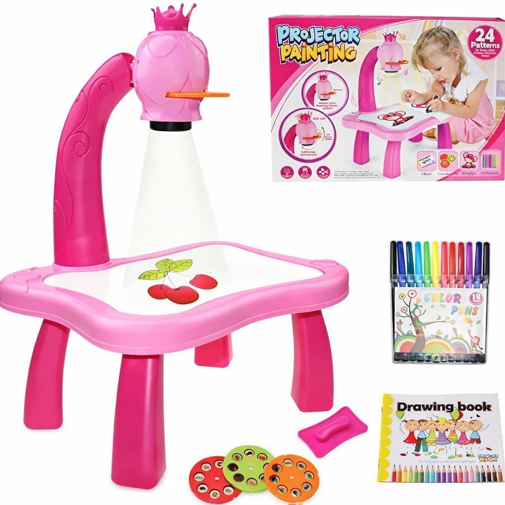 Educational Drawing Projection Table Toy Set for Kids - Creative Tracing Learning Projector Desk