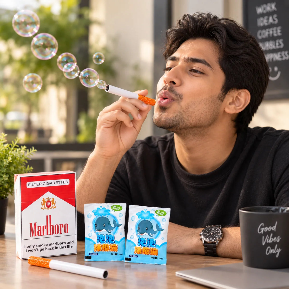 Prank Cigarette Box Bubble Blower Toy Set | Filter Cigarette