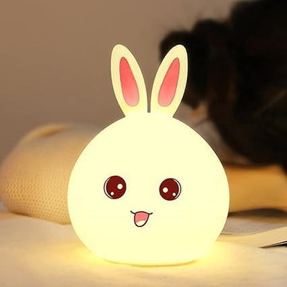 Rabbit Night Lamp with USB Rechargeable Touch Control - White